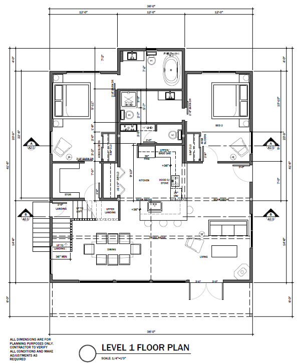 Pocket 1400 Cabin floorplan